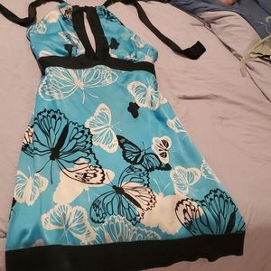 Blue, white and black bebe dress size M